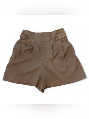 Banana Republic olive green high-waisted shorts with button detail, size 2